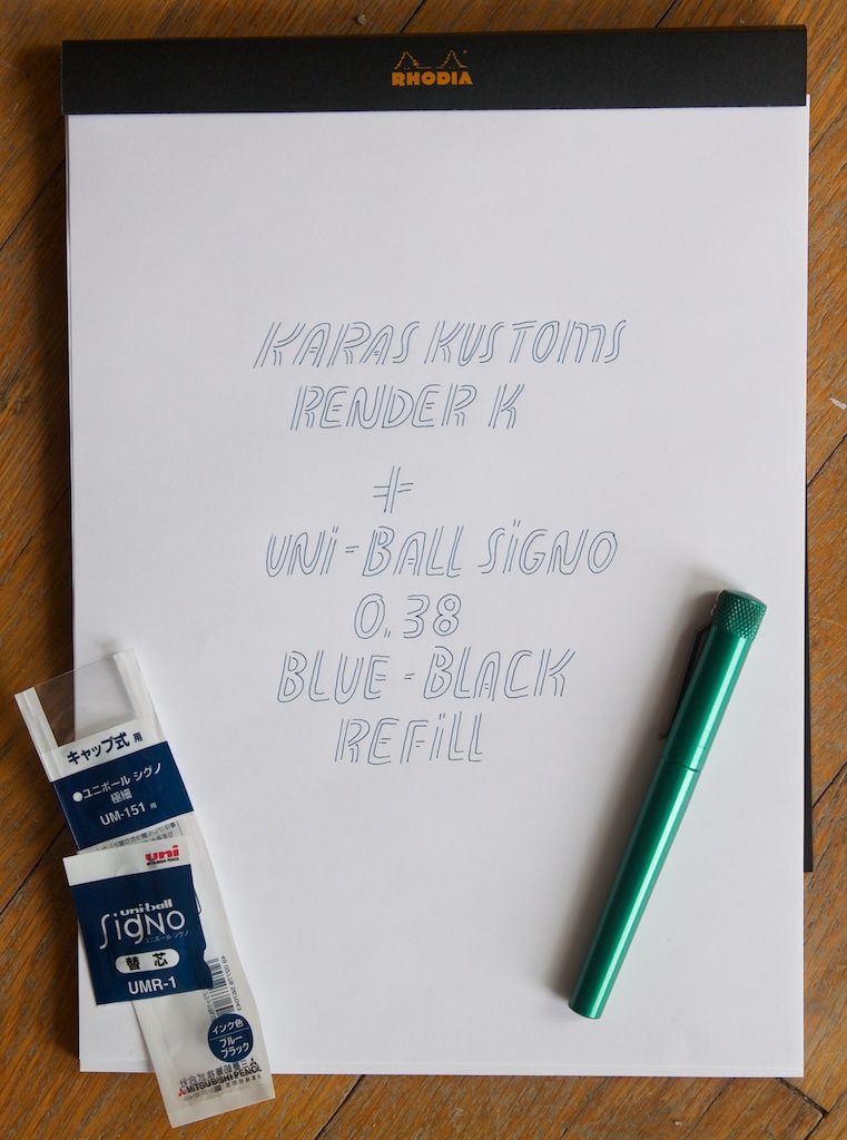 Render K Uni Ball Signo Refill Writing Sample